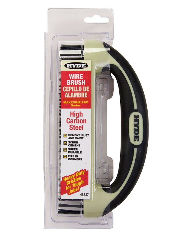 Hyde Tools 46837 MAXXGRIP PRO® High Carbon Steel 8" Wire Brush | the Hyde Store