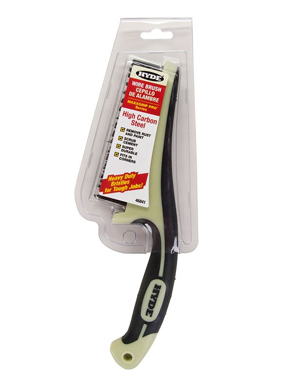 Hyde Tools 46841 MAXXGRIP PRO® High Carbon Steel 11" Wire Brush | the Hyde Store