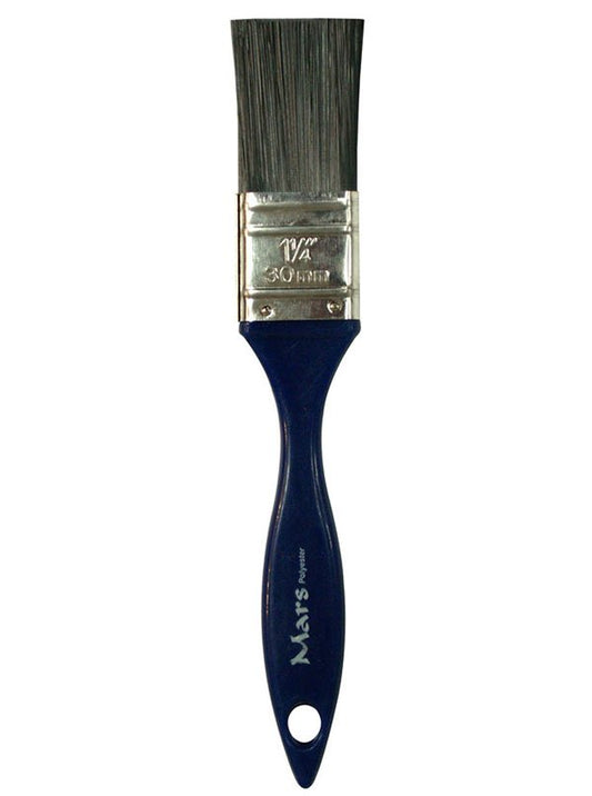 Richard 80002 1 1/4" straight paint brush, UTILITY MARS series. Polyester, blue plastic handle. | the Hyde Store