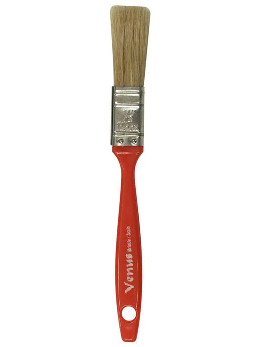 Richard 80051 1/2'' straight paint brush, UTILITY VENUS series. White bristle, red plastic handle. - the Hyde Store