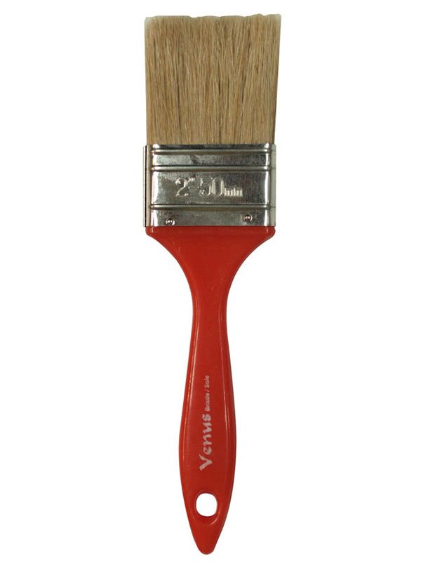 Richard 80053 2'' straight paint brush, UTILITY VENUS series. White bristle, red plastic handle. | the Hyde Store