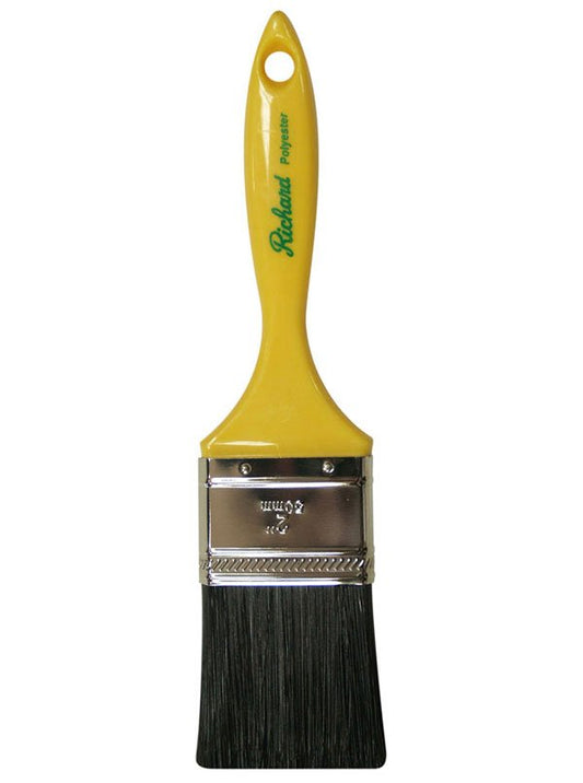 Richard 80302 2" straight paint brush, GENERAL PURPOSE series. Polyester, yellow plastic handle. | the Hyde Store