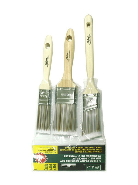 Richard 80303 3" straight paint brush, GENERAL PURPOSE series. Polyester, yellow plastic handle. | the Hyde Store