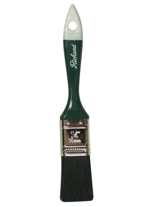 Richard 80451 1 - 1/4'' Straight Paint Brush, PREMIER BEAVER TAIL series, black bristle, green handle w/ white tip | the Hyde Store