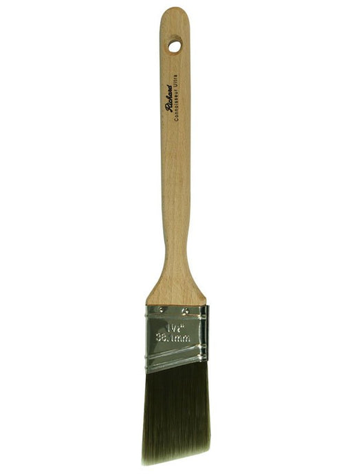 Richard 80621 1 1/2'' angular paint brush, CONNOISSEUR ULTRA series. Polyester SRT-nylon, wood handle. - the Hyde Store