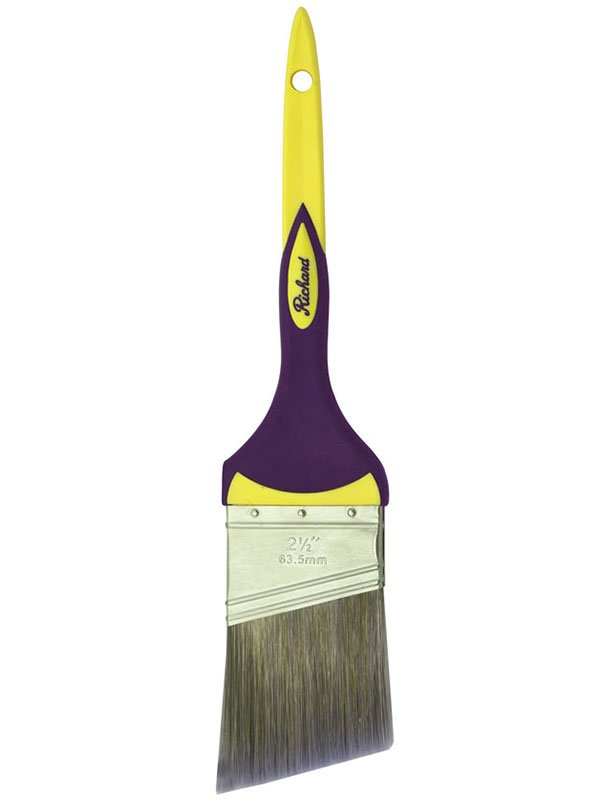 Richard 80842 2 1/2" Angular Paint Brush, CONNOISSEUR ELEGANCE series, polyester SRT, soft - grip handle | the Hyde Store