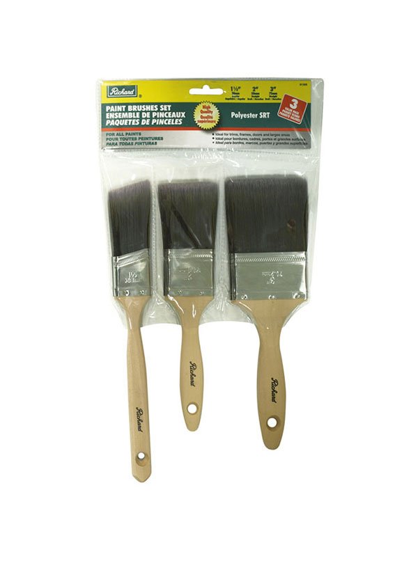 Richard 81305 3 pcs paint brush set polyester SRT (1 1/2'' - 2'' - 3'') | the Hyde Store